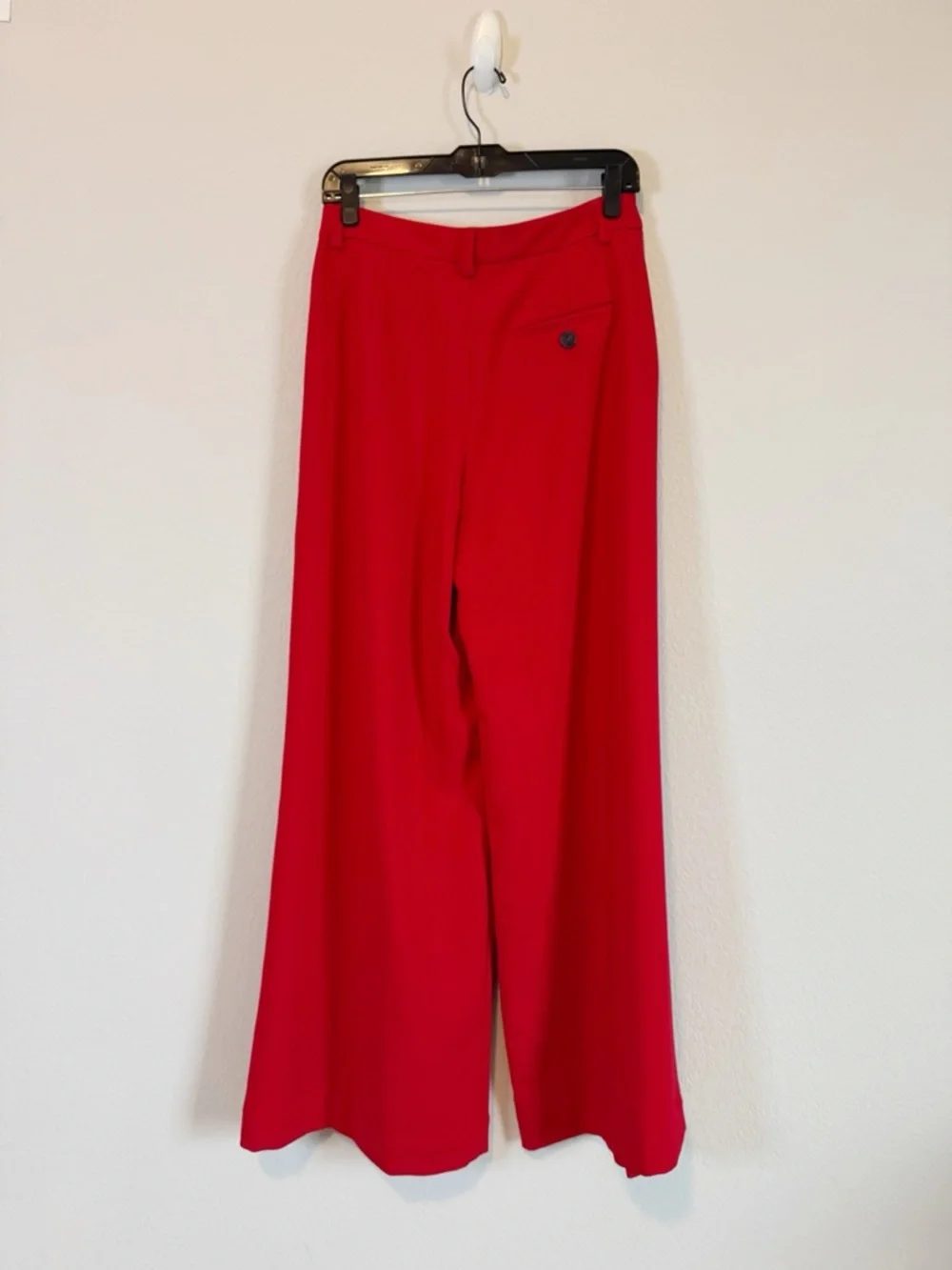 Anthropologie Maeve The Avery Red Wide-Leg Pleated Trousers Size 6 - Picture 7 of 9